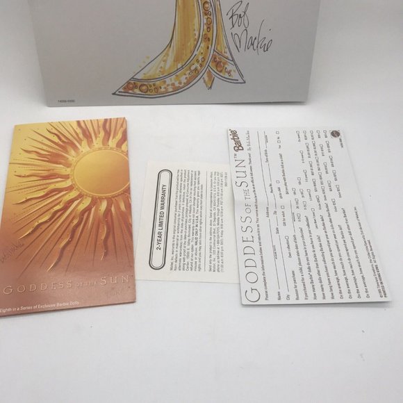 1995 Bob Mackie Goddess of the Sun Barbie Doll NRFB - Picture 8 of 16
